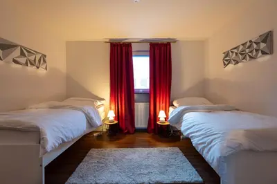 Ein Bett oder Betten in einem Zimmer der Unterkunft Heiligenhaus Appartement nähe Essen Düsseldorf