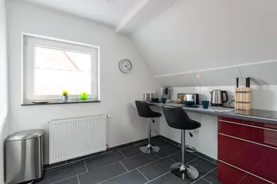Küche/Küchenzeile in der Unterkunft Heiligenhaus Appartement nähe Essen Düsseldorf