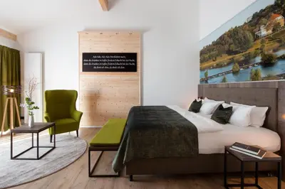 Ein Sitzbereich in der Unterkunft Landhaus Grum
