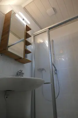 Ein Badezimmer in der Unterkunft kleine Ferienwohnung am Wulfkamp