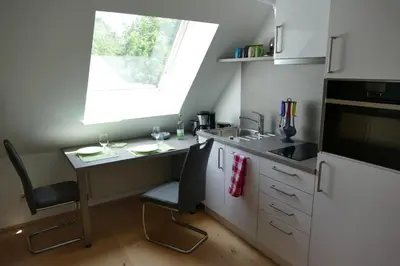 Küche/Küchenzeile in der Unterkunft kleine Ferienwohnung am Wulfkamp