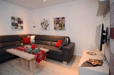 Ein Sitzbereich in der Unterkunft Ferienwohnung Marion