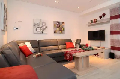 Ein Sitzbereich in der Unterkunft Ferienwohnung Marion
