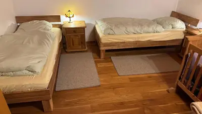 Ein Bett oder Betten in einem Zimmer der Unterkunft Zur alten Schmiede