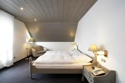 Ein Bett oder Betten in einem Zimmer der Unterkunft Hotel Goldener Stern