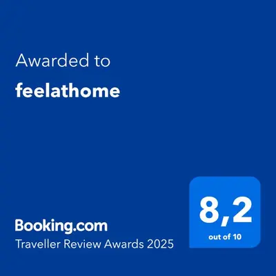 Ein Zertifikat, Auszeichnung, Logo oder anderes Dokument, das in der Unterkunft feelathome ausgestellt ist