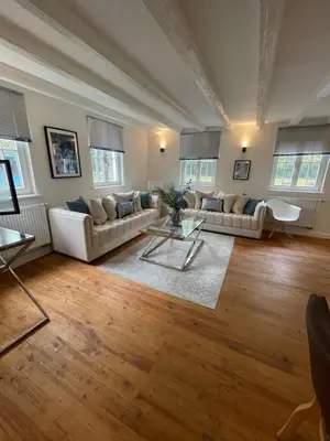 Ein Sitzbereich in der Unterkunft Haus Mees Appartements