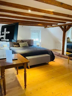 Ein Sitzbereich in der Unterkunft Haus Mees Appartements