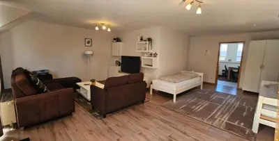 TV/Unterhaltungsangebot in der Unterkunft Ferienwohnung Mülheim Heißen mit großem Balkon
