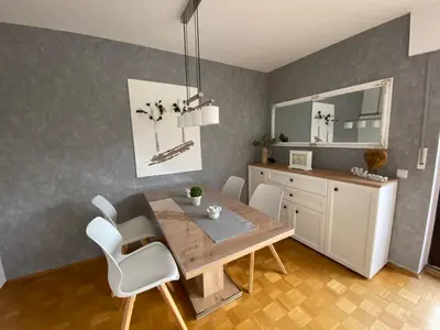 Küche/Küchenzeile in der Unterkunft Ferienwohnung Baumberger-Auszeit