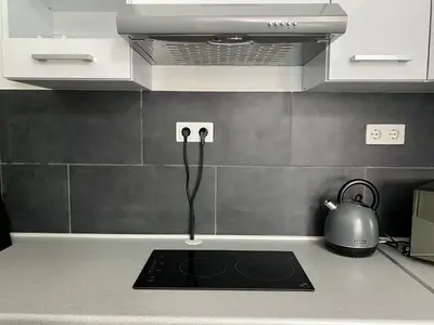 Küche/Küchenzeile in der Unterkunft GelsenDesign - Gemütliches Studio-Apartment