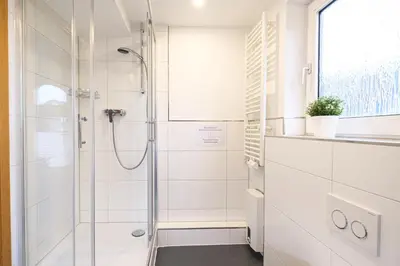 Ein Badezimmer in der Unterkunft Ferienwohnung mit Kuschelflair