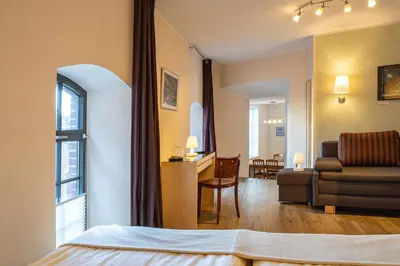 Ein Sitzbereich in der Unterkunft Hotel Birschel-Mühle