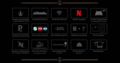 Ein Zertifikat, Auszeichnung, Logo oder anderes Dokument, das in der Unterkunft Themenpartment Penthouse ausgestellt ist