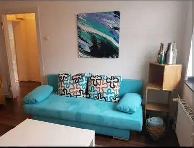 Ein Sitzbereich in der Unterkunft Nette,kleine Wohnung in gute Lage