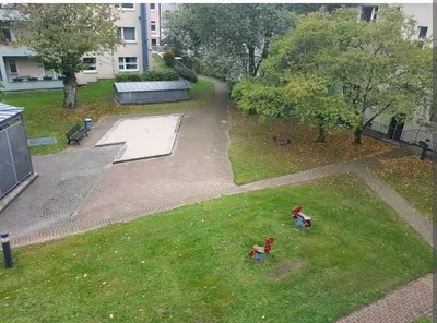 Ein Garten an der Unterkunft Nette,kleine Wohnung in gute Lage