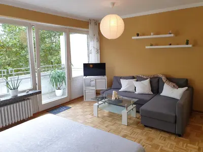 Ein Sitzbereich in der Unterkunft Renoviertes Wohlfühlapartment