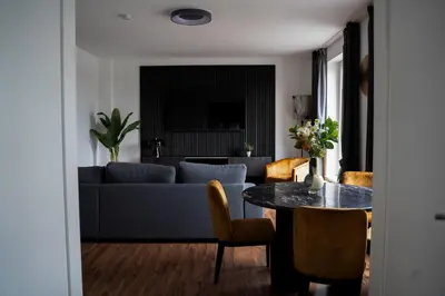Ein Sitzbereich in der Unterkunft JUNIK Apartments im Stadtzentrum