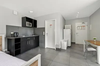 Küche/Küchenzeile in der Unterkunft Hotel Engelsburg - Apartments - Ferienwohnungen