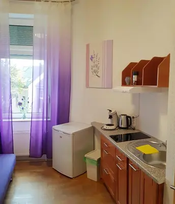 Küche/Küchenzeile in der Unterkunft ELENA flat Lavendel Duisburg Zentrum