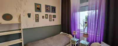 Ein Sitzbereich in der Unterkunft ELENA flat Lavendel Duisburg Zentrum