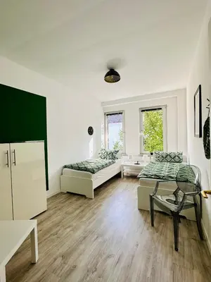 Ein Bett oder Betten in einem Zimmer der Unterkunft Monteur Appartement Ischeland near Hagen-City