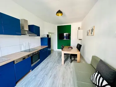 Küche/Küchenzeile in der Unterkunft Monteur Appartement Ischeland near Hagen-City