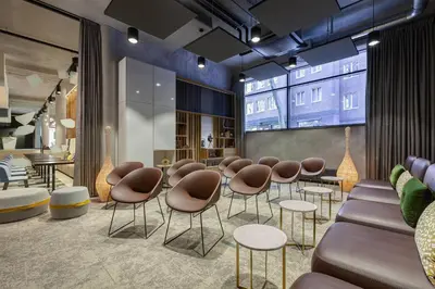 Ein Sitzbereich in der Unterkunft Residence Inn by Marriott Essen City
