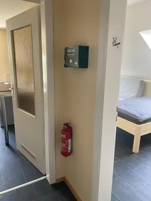 Ein Bett oder Betten in einem Zimmer der Unterkunft NO SMOKE Ferienwohnung Hagen
