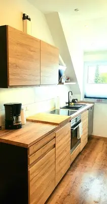 Küche/Küchenzeile in der Unterkunft FRANKES CITY SLEEP Apartment, 6 Einzelbetten