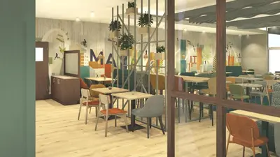 Ein Restaurant oder anderes Speiselokal in der Unterkunft Spark by Hilton Essen City Centre