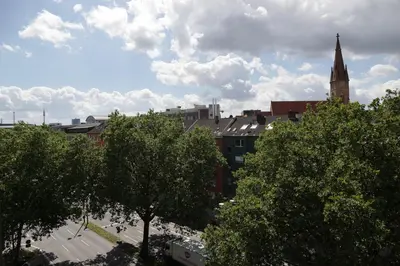 Ein allgemeiner Blick auf Dortmund oder ein Stadtblick von des Aparthotels aus