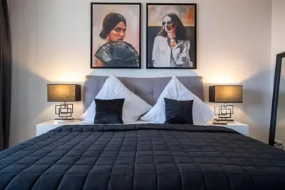 Ein Bett oder Betten in einem Zimmer der Unterkunft RüSuite - Gemütliches Apartment in Rüttenscheid