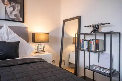 Ein Bett oder Betten in einem Zimmer der Unterkunft RüSuite - Gemütliches Apartment in Rüttenscheid