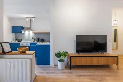 Küche/Küchenzeile in der Unterkunft Glück Auf Appartements Hufelandstraße Essen