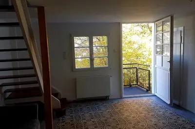 Ein Balkon oder eine Terrasse in der Unterkunft Get-your-flat - Wohnen im Eulenturm tiny owl-house - naturnah & einzigartig - 60 m2 - Haustier auf Anfrage OG1