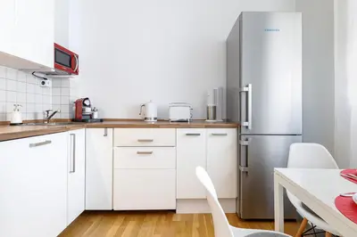 Küche/Küchenzeile in der Unterkunft Stylish apartment - 3 Min walk to Wuppertal main train station - Close to the University - Kitchen - Netflix