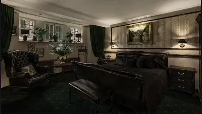 Ein Sitzbereich in der Unterkunft Hotel Villa Achenbach