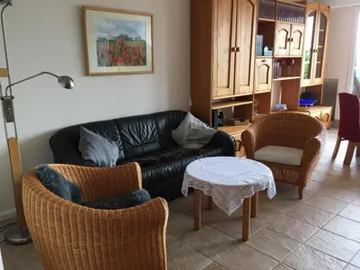 Ein Sitzbereich in der Unterkunft Ferienwohnung Panoramablick Ennepetal