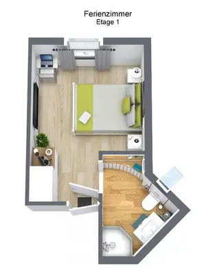 Grundriss der Unterkunft Ferienzimmer Olli Koch