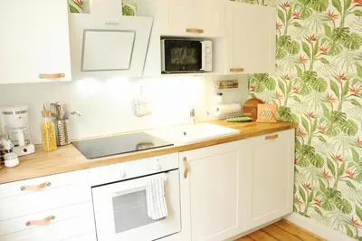 Küche/Küchenzeile in der Unterkunft Superior Apartment mit tropical Feeling l 2 Schlafzimmer nahe City l Messe l Flughafen l Hbf