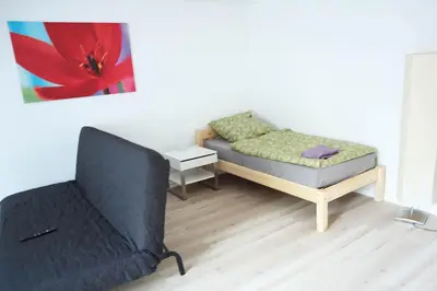 Ein Sitzbereich in der Unterkunft Work & Travel