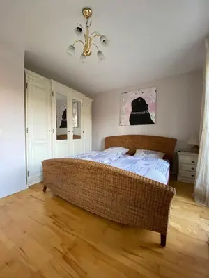 Ein Bett oder Betten in einem Zimmer der Unterkunft großzügige Monteurwohnung
