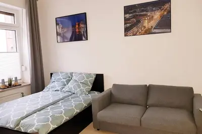 Ein Sitzbereich in der Unterkunft Apartment in Neudorf Nahe DU Zentrum und Uni/Zoo