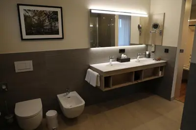 Ein Badezimmer in der Unterkunft Naundrups Hof