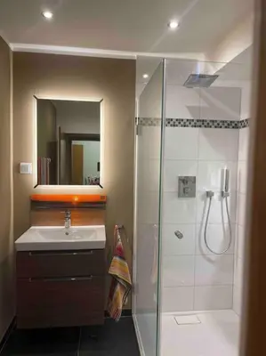 Ein Badezimmer in der Unterkunft Schöne ruhige Wohnung (42qm) in Messenähe!