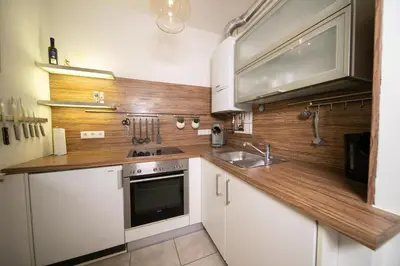 Küche/Küchenzeile in der Unterkunft Apartment Blue - Zentral und gut angebunden