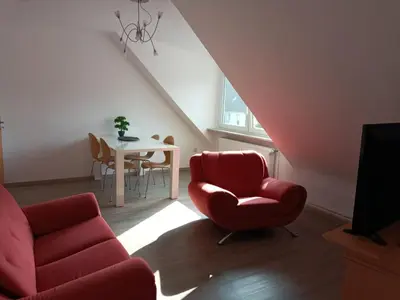 Ein Sitzbereich in der Unterkunft Monteurzimmer/Ferienwohnung Bottrop