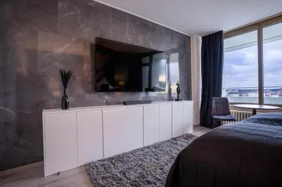 Ein Bett oder Betten in einem Zimmer der Unterkunft RüSuite III - Gemütliches Apartment in Essen