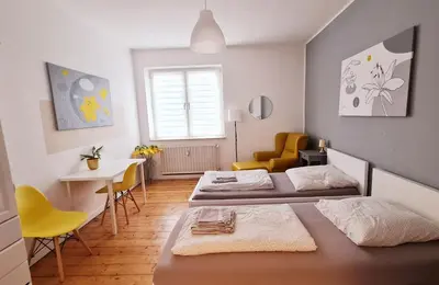Ein Sitzbereich in der Unterkunft ELENA flat LILIE, Oberhausen Zentrum CentrO Westfield